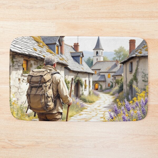 Item preview, Way of St. James, arrival at the village of Nasbinal (Aubrac - France) designed and sold by jefboutique6150.