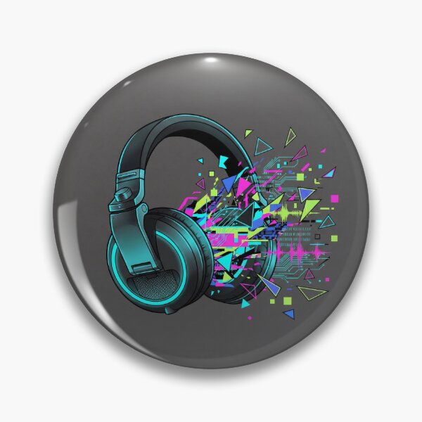 Item preview, Cyberpunk Neon Glitch Music Headphone Art designed and sold by OneMillionSpot.