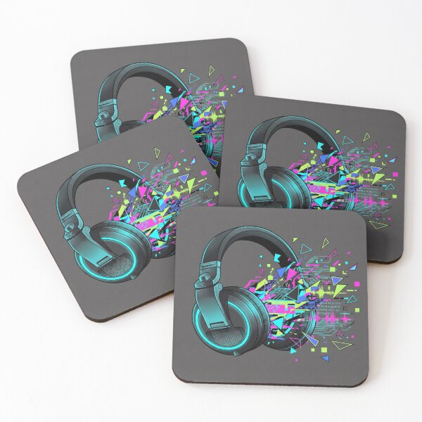 Item preview, Cyberpunk Neon Glitch Music Headphone Art designed and sold by OneMillionSpot.