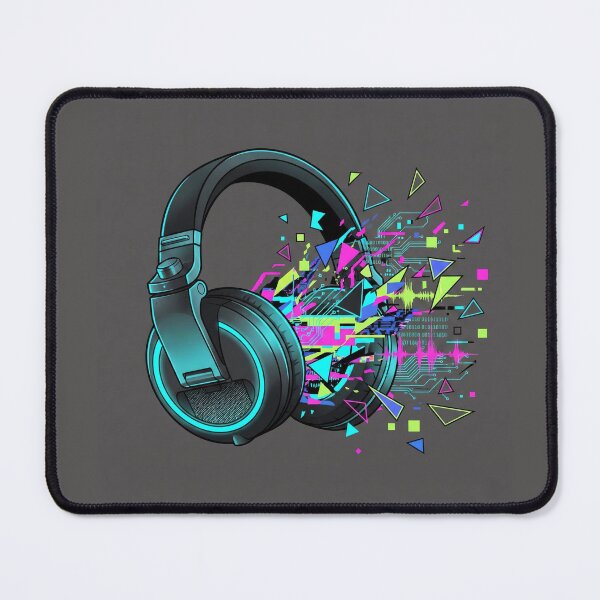 Item preview, Cyberpunk Neon Glitch Music Headphone Art designed and sold by OneMillionSpot.
