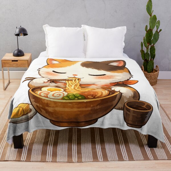 Item preview, Cat eating ramen noodles  designed and sold by chrysaioann.