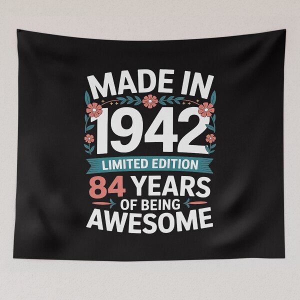 Item preview, Made in 1942 84 Year of Being Awesome Floral Birthday Women designed and sold by Vexat062Art.