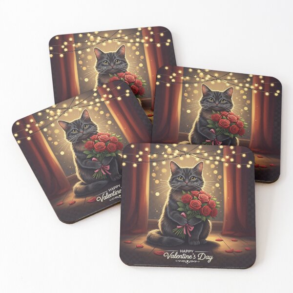 Item preview, Romantic Cat Under Lights designed and sold by PetJoyPrintsCO.