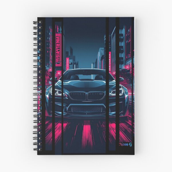 Item preview, B.W M6 sideways cyberpunk neon city, high contrast colors, cinematic lighting, bold vector illustration 11 designed and sold by Neon G.