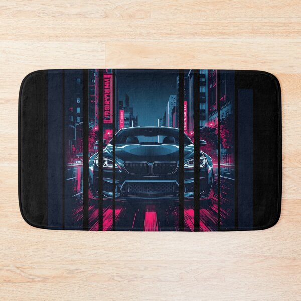 Item preview, B.W M6 sideways cyberpunk neon city, high contrast colors, cinematic lighting, bold vector illustration 11 designed and sold by Neon G.