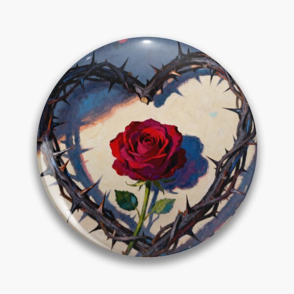 Item preview, Love Through Thorns - Gothic Red Rose Heart Art designed and sold by HappySproutArt.