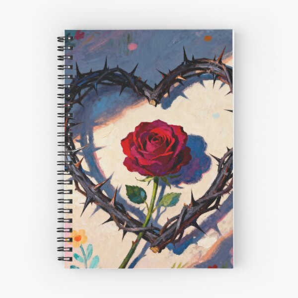 Item preview, Love Through Thorns - Gothic Red Rose Heart Art designed and sold by HappySproutArt.