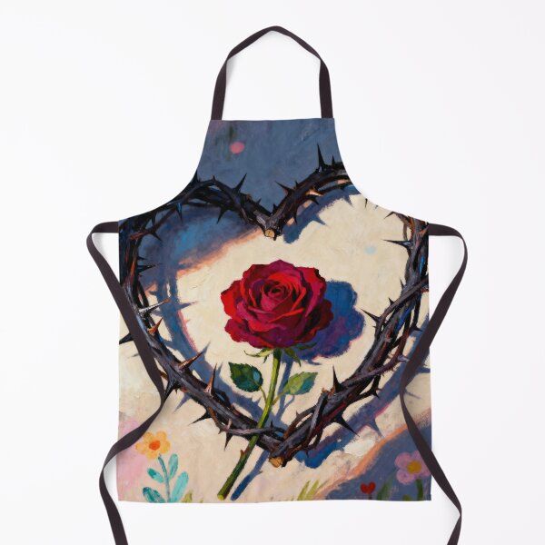 Item preview, Love Through Thorns - Gothic Red Rose Heart Art designed and sold by HappySproutArt.