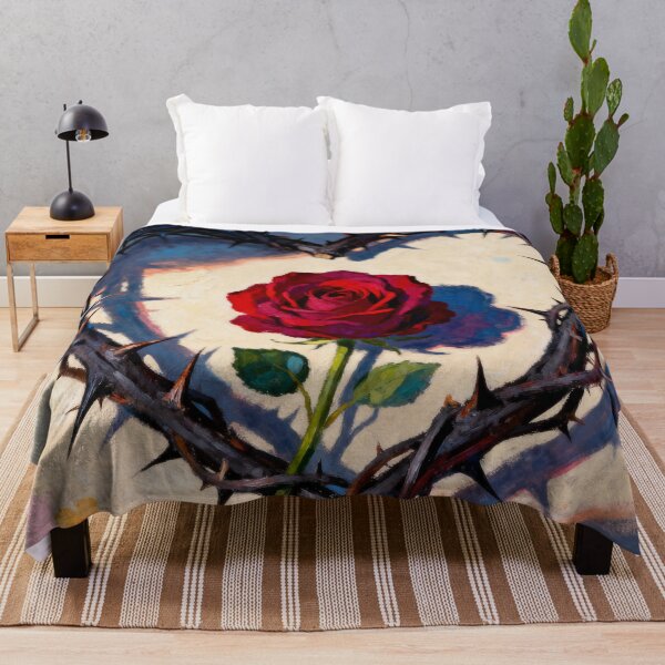 Item preview, Love Through Thorns - Gothic Red Rose Heart Art designed and sold by HappySproutArt.