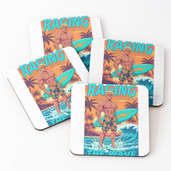 Item preview, Raging Way of Riding the Wave – Bold Surf Lifestyle Illustration designed and sold by C3J7.
