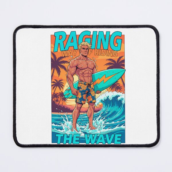Item preview, Raging Way of Riding the Wave – Bold Surf Lifestyle Illustration designed and sold by C3J7.