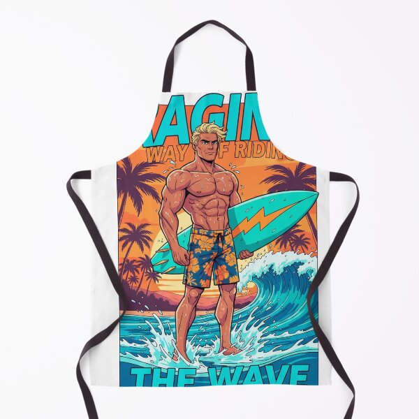 Item preview, Raging Way of Riding the Wave – Bold Surf Lifestyle Illustration designed and sold by C3J7.