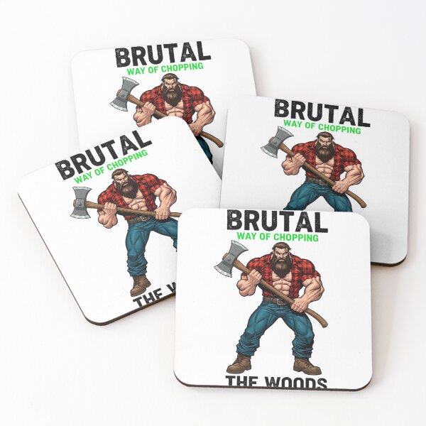 Item preview, Brutal Way of Chopping the Woods – Rugged Lumberjack Power Illustration designed and sold by C3J7.