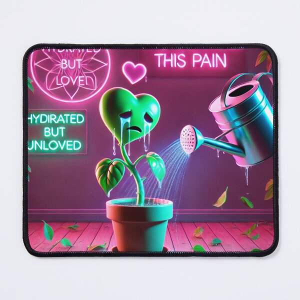 Item preview, Hydrated But Unloved – Photosynthesize This Pain (Neon Plant Meme) designed and sold by ComedyInkFactor.