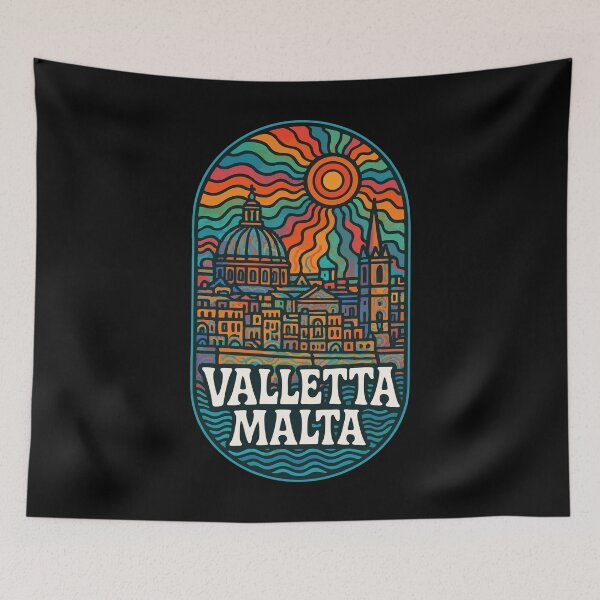 Item preview, Valletta Malta Trippy Art Travel designed and sold by TomFrontierArt.