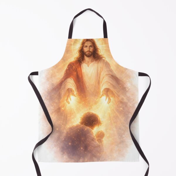 Item preview, Healing Light of Christ – Jesus Performing a Miracle | Modern Christian Illustration designed and sold by HaloLines.