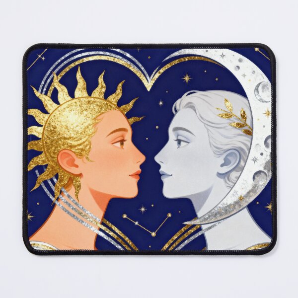 Item preview, Celestial Soulmates - Sun and Moon Eternal Cosmic Love designed and sold by HappySproutArt.