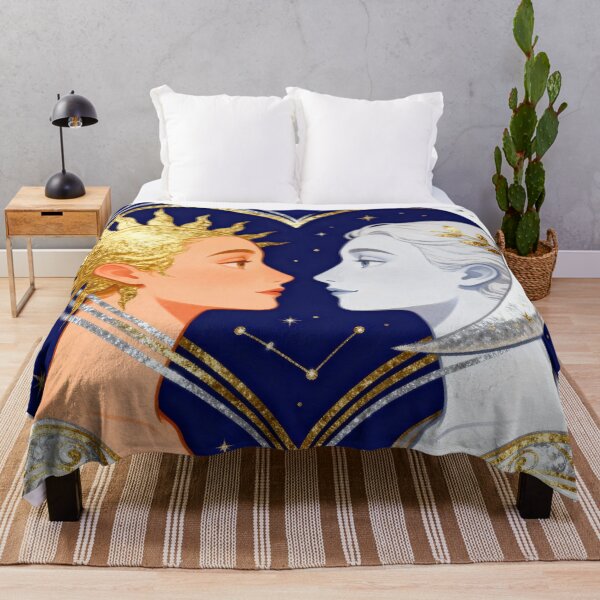 Item preview, Celestial Soulmates - Sun and Moon Eternal Cosmic Love designed and sold by HappySproutArt.