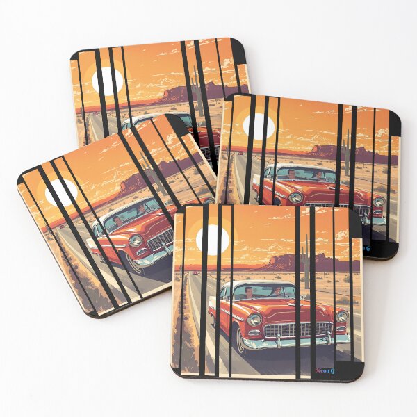 Item preview, Chevy Bel Air 1955, 50s pastel palette, chrome shine, mid-century 2 designed and sold by Neon G.