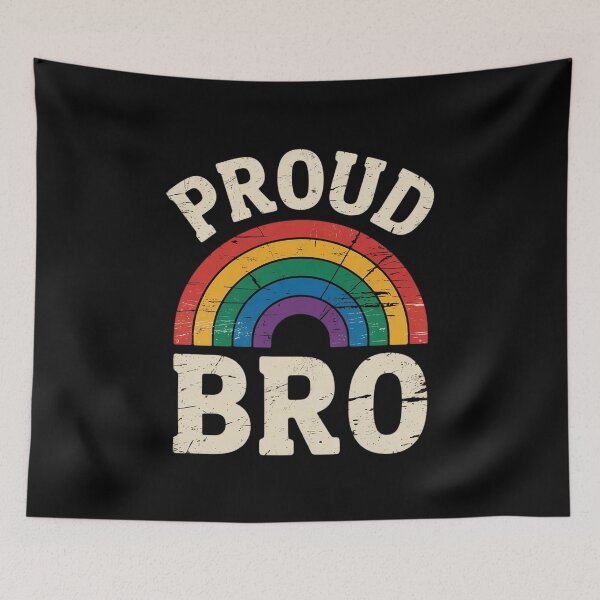 Item preview, LGBTQ Proud Bro Brother Gay Pride LGBT Ally Family Rainbow designed and sold by MythWoot.