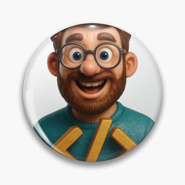 Item preview, 3D cartoon bust of a bearded man with glasses and code brackets designed and sold by Creative88Art.