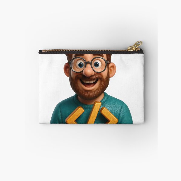 Item preview, 3D cartoon bust of a bearded man with glasses and code brackets designed and sold by Creative88Art.