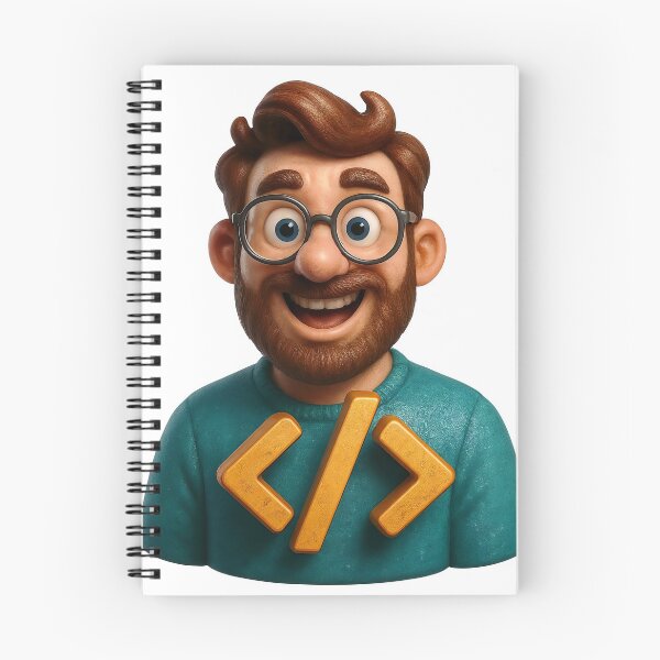 Item preview, 3D cartoon bust of a bearded man with glasses and code brackets designed and sold by Creative88Art.