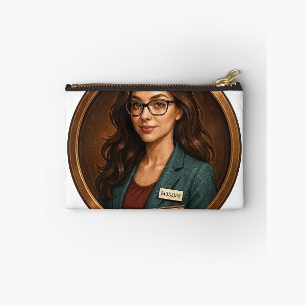 Item preview, Portrait of museum professional with badge and book, bronze backdrop designed and sold by Creative88Art.