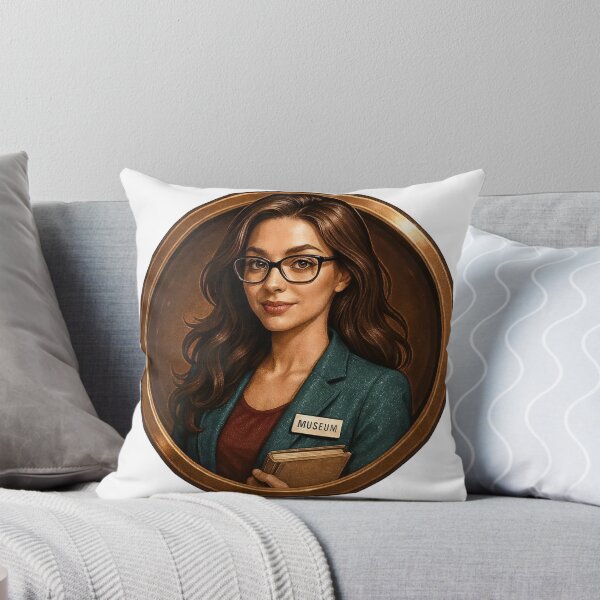 Item preview, Portrait of museum professional with badge and book, bronze backdrop designed and sold by Creative88Art.