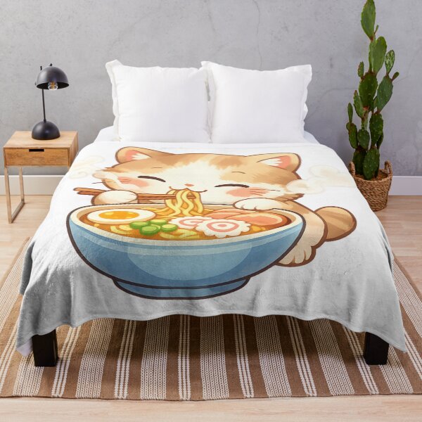 Item preview, Cat eating ramen noodles Kawaii Style designed and sold by chrysaioann.