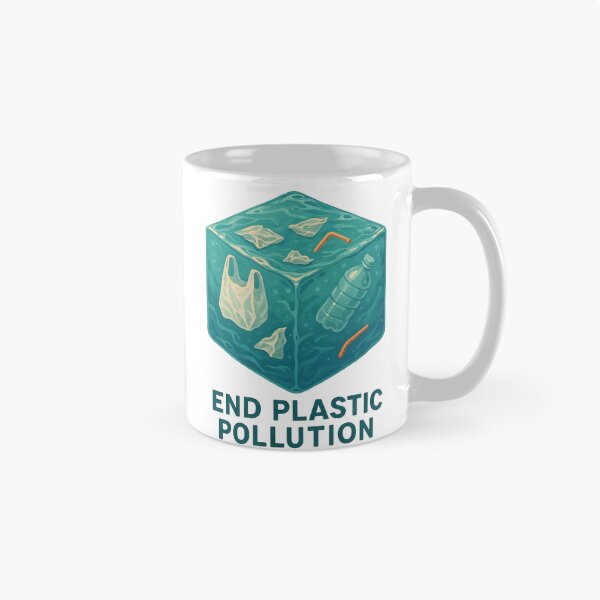 Item preview, Translucent teal water cube with plastic debris on black background designed and sold by Creative88Art.