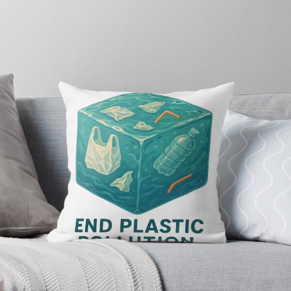 Item preview, Translucent teal water cube with plastic debris on black background designed and sold by Creative88Art.