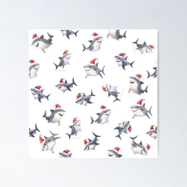 Item preview, Tossed Christmas Sharks on White designed and sold by KSimpson838.