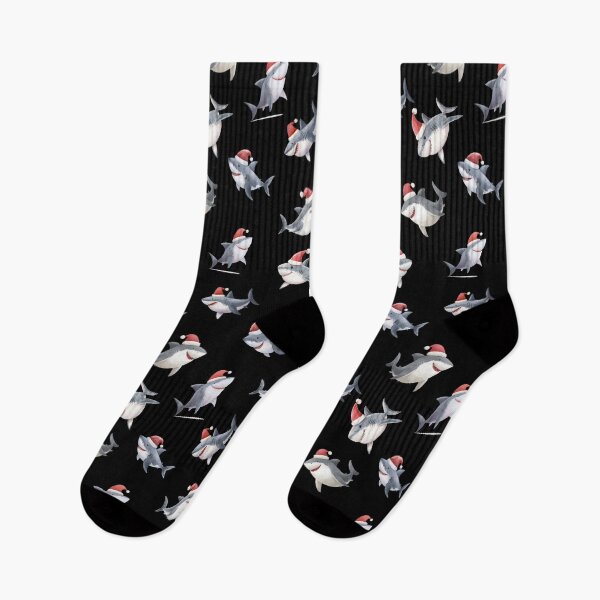 Item preview, Tossed Christmas Sharks on Black designed and sold by KSimpson838.