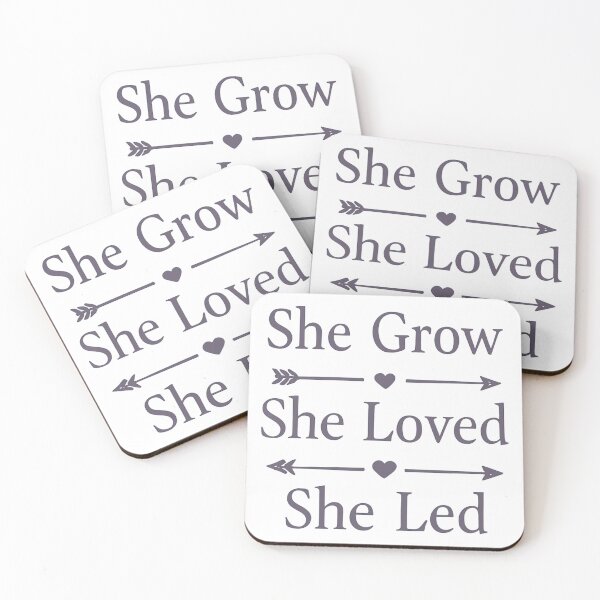 Item preview, She Grew. She Loved. She Led. – Feminine Growth & Legacy Quote T-Shirt designed and sold by RMTrendy.