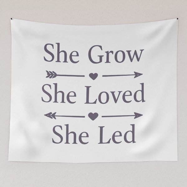 Item preview, She Grew. She Loved. She Led. – Feminine Growth & Legacy Quote T-Shirt designed and sold by RMTrendy.