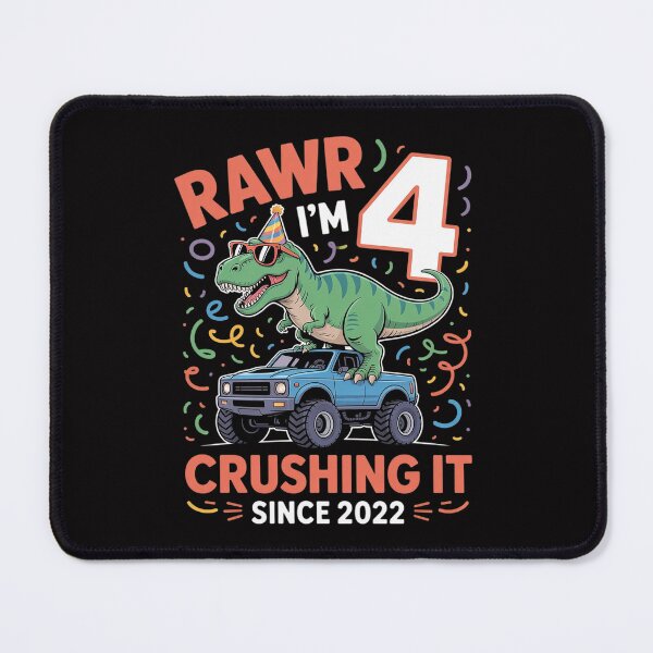 Item preview, 4th Birthday Monster Truck Dinosaur 4 Years Old Birthday Boy designed and sold by HermanTricia.