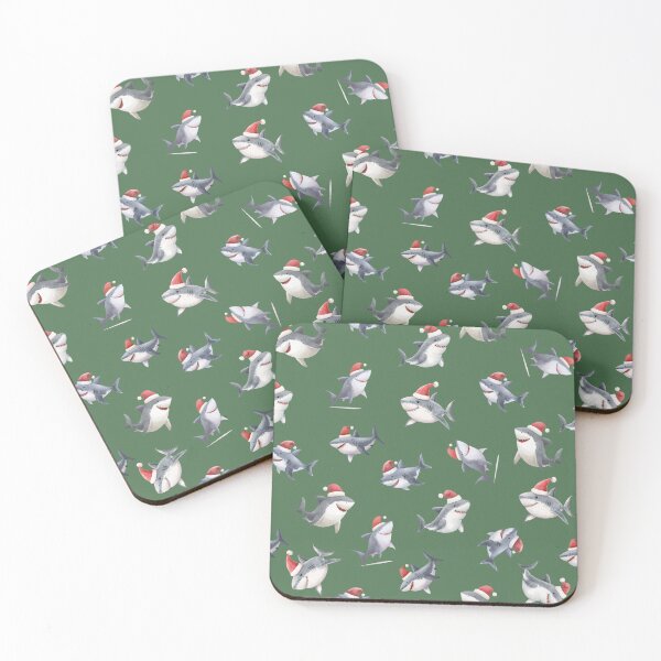 Item preview, Tossed Christmas Sharks on Green  designed and sold by KSimpson838.