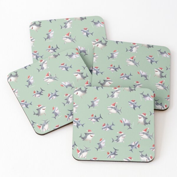 Item preview, Tossed Christmas Sharks on Light Green  designed and sold by KSimpson838.