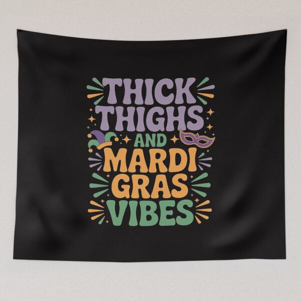 Item preview, Thick Thighs And Mardi Gras Vibes designed and sold by DarioRosales.