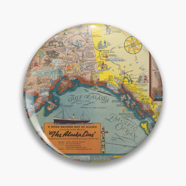 Item preview, The Alaska Line: A Good-Natured Map of Alaska designed and sold by NoisyNosyNancy.