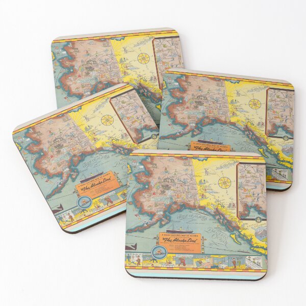 Item preview, The Alaska Line: A Good-Natured Map of Alaska designed and sold by NoisyNosyNancy.