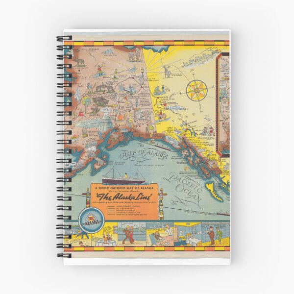 Item preview, The Alaska Line: A Good-Natured Map of Alaska designed and sold by NoisyNosyNancy.