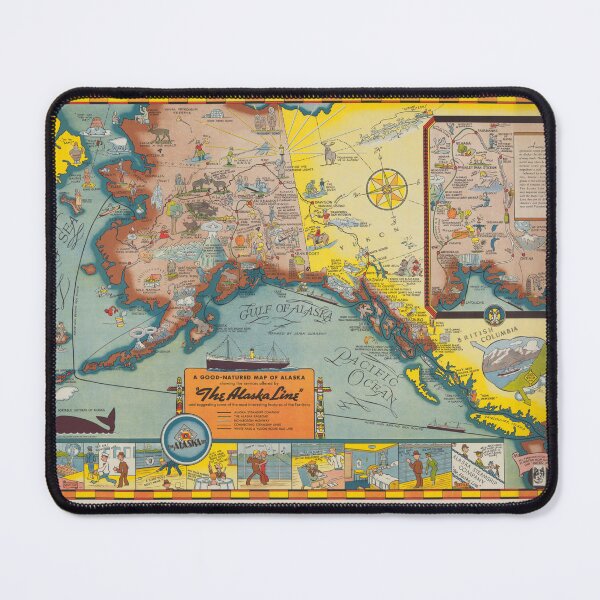 Item preview, The Alaska Line: A Good-Natured Map of Alaska designed and sold by NoisyNosyNancy.