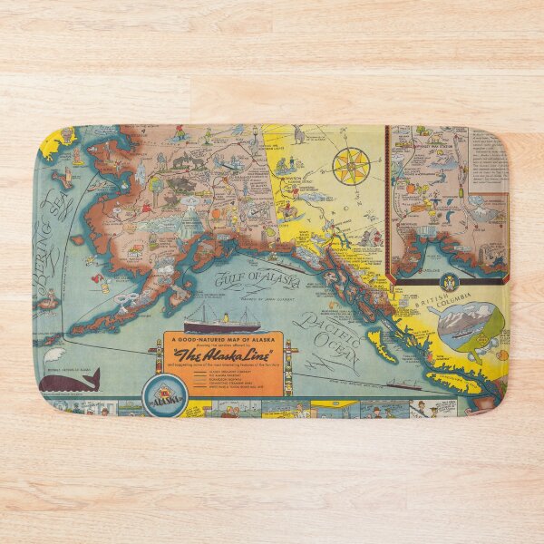Item preview, The Alaska Line: A Good-Natured Map of Alaska designed and sold by NoisyNosyNancy.