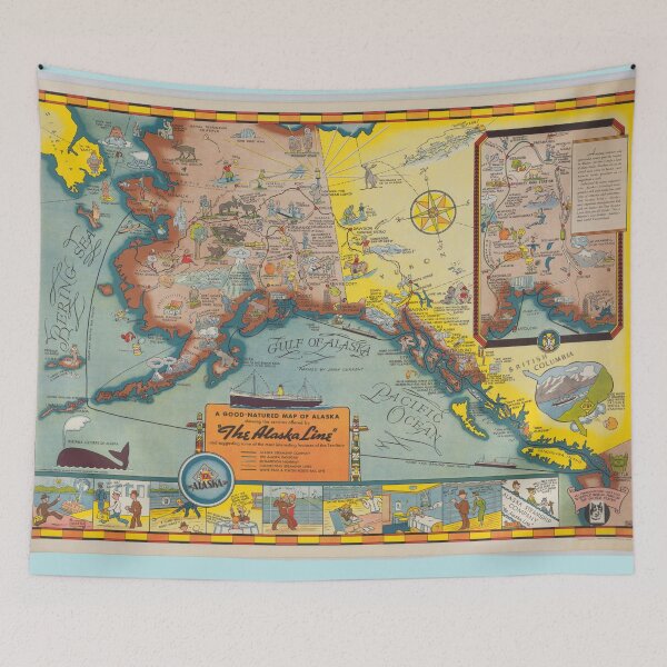 Item preview, The Alaska Line: A Good-Natured Map of Alaska designed and sold by NoisyNosyNancy.