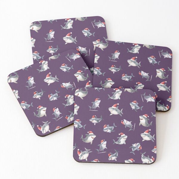 Item preview, Tossed Christmas Sharks on Dark Purple designed and sold by KSimpson838.