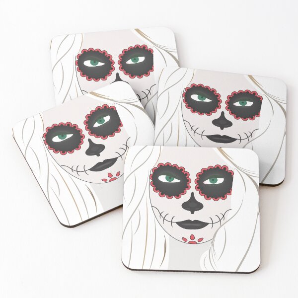 Item preview, Sugar Skull Woman Portrait – Elegant Day of the Dead Face Art designed and sold by Jascha Ata.