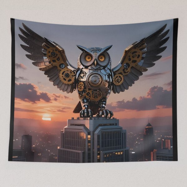 Item preview, Clockwork Owl – Steampunk Skyline Guardian designed and sold by GraphGUY.