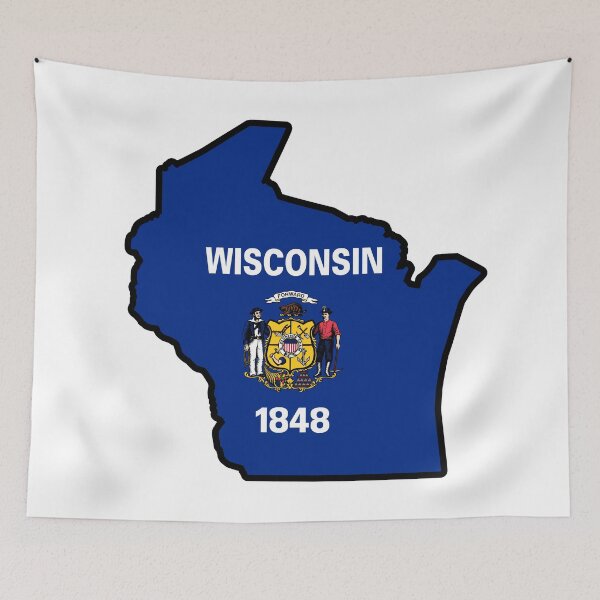 Item preview, State Flag Map of WISCONSIN designed and sold by HFYD.